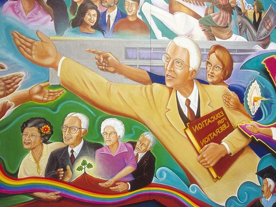 Photo of mural in Candelaria Hall